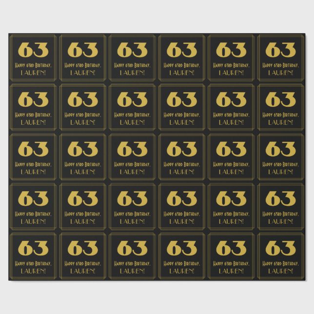 Papier Cadeau 63e anniversaire – Apparence inspirée d'Art déco " (Couture)