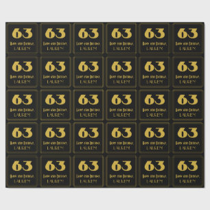 Papier Cadeau 63e anniversaire - Art Déco Inspiré Look "63" & No