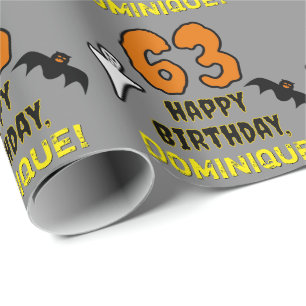 Papier Cadeau 63e Anniversaire : Thème Halloween ÉpoUVantable, N