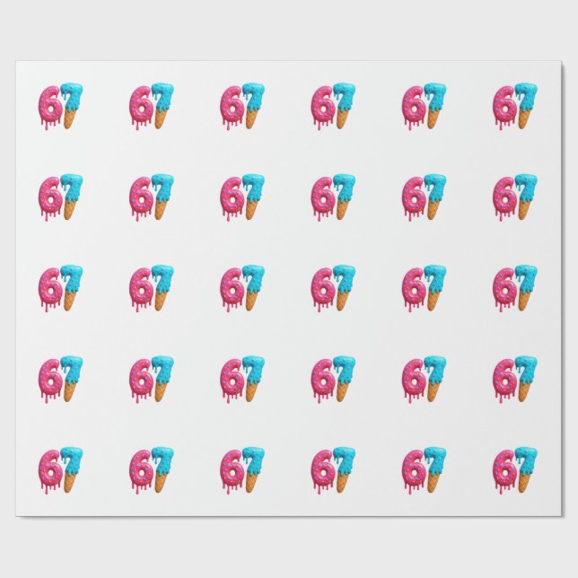 Papier Cadeau 67, 6-7 meme, 6 7 funny, 67 christmas (Plat)