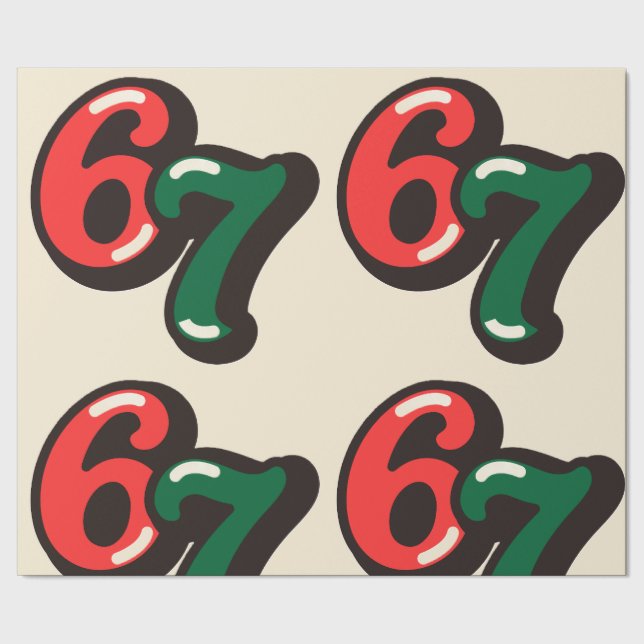 Papier Cadeau 67 Christmas Funny Red & Green Wrapping Paper (Couture)