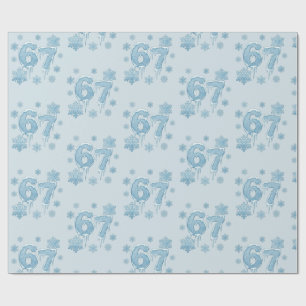Papier Cadeau 67 Drôle 6 7 Six Sept Flocon de neige Noël Hiver