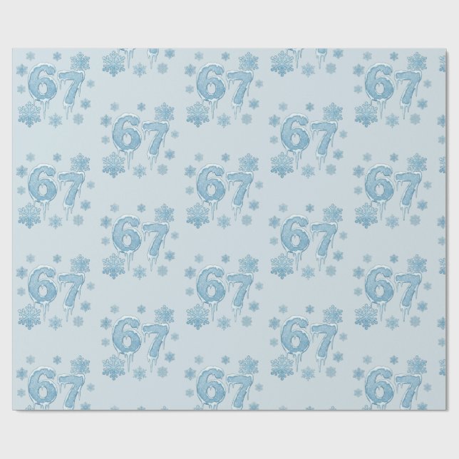 Papier Cadeau 67 Funny 6 7 Six Seven Snowflake Christmas Winter (Plat)