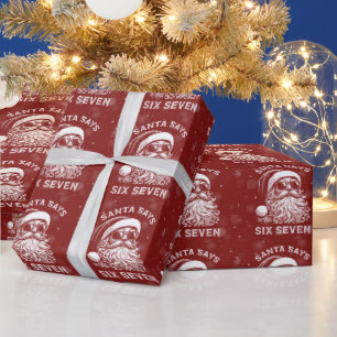 Papier Cadeau 67 Meme Drôle de Père Noël dit Six Sept Noël