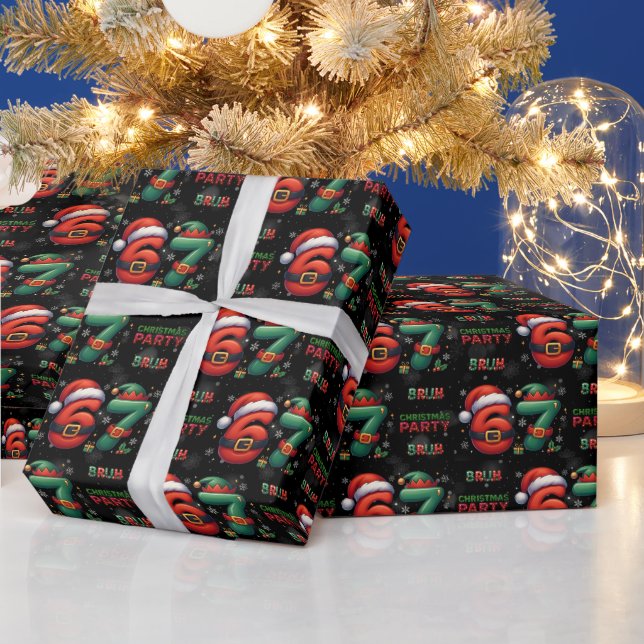 Papier Cadeau 67 Meme Six Seven Bruh Drôle de Noël 6 7 (Vacances)