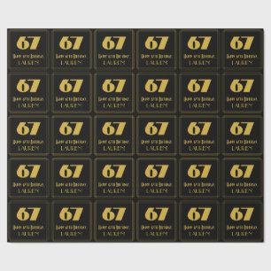 Papier Cadeau 67e anniversaire - Art Déco Inspiré Look "67" & No