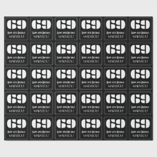 Papier Cadeau 69e anniversaire : Art Déco Inspiré Look "69" & No