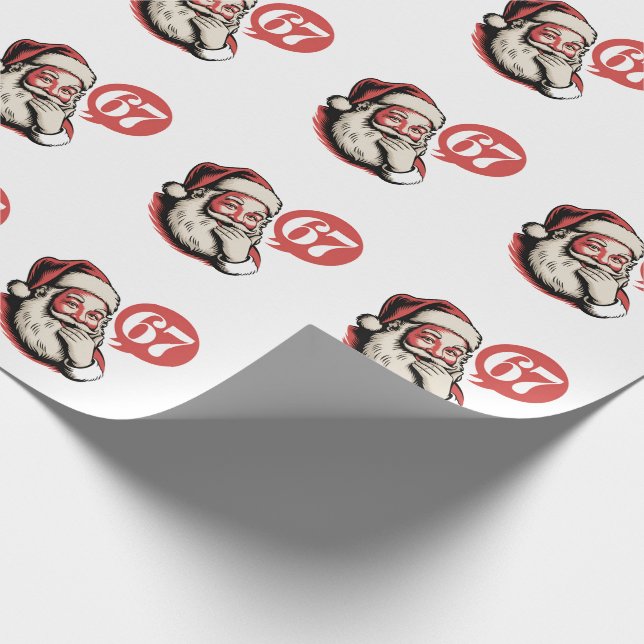 Papier Cadeau 6 7 Noël Six Sept Brainrot Père Noël (Coin)