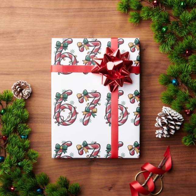 Papier Cadeau 6 7 Six Seven Génération Z Alpha Argot de Noël Lum (Cadeau de vacances)