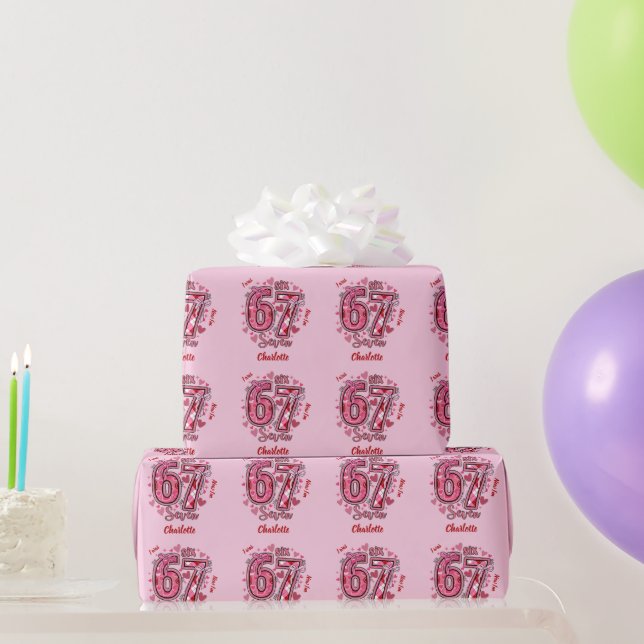 Papier Cadeau 6 7 Six Seven Meme Tendance Filles 7ème Anniversai (Cadeaux de fête)
