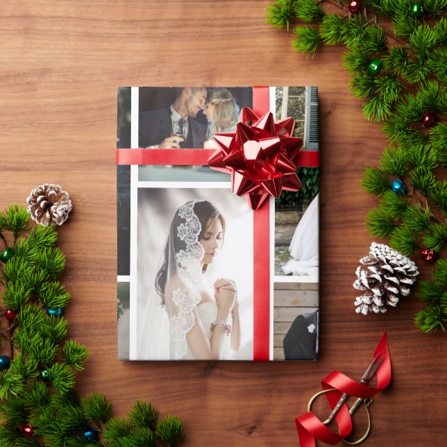 Papier Cadeau 6 Collage photo personnalisé Moments favoris (Cadeau de vacances)