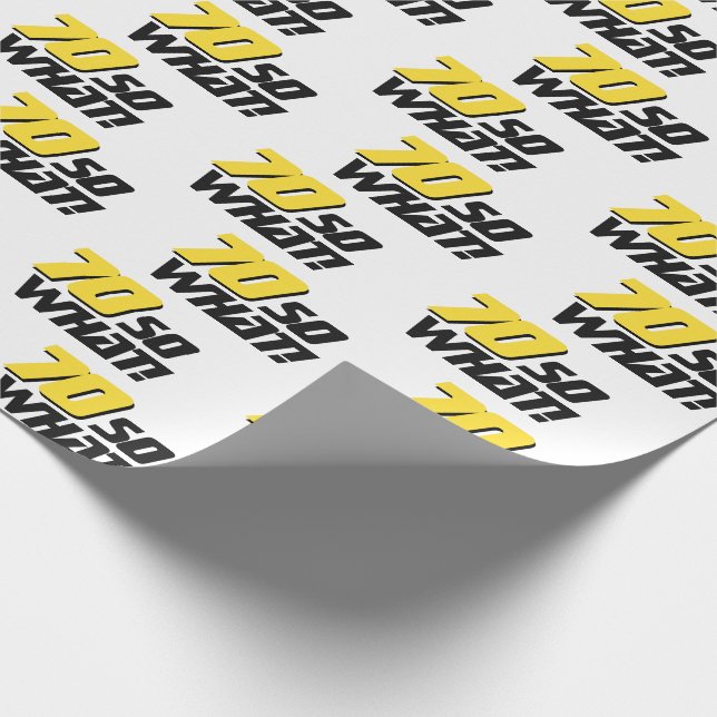 Papier Cadeau 70 et alors Typographie drôle Moderne 70e Annivers (Coin)