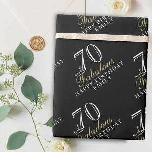Papier Cadeau 70 et fabuleux Elegant Black 70e anniversaire