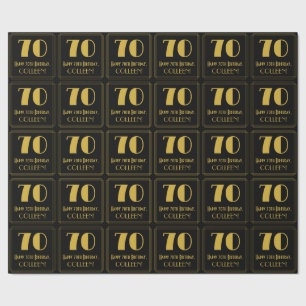 Papier Cadeau 70e anniversaire ~ Art Déco Inspiré "70", Nom