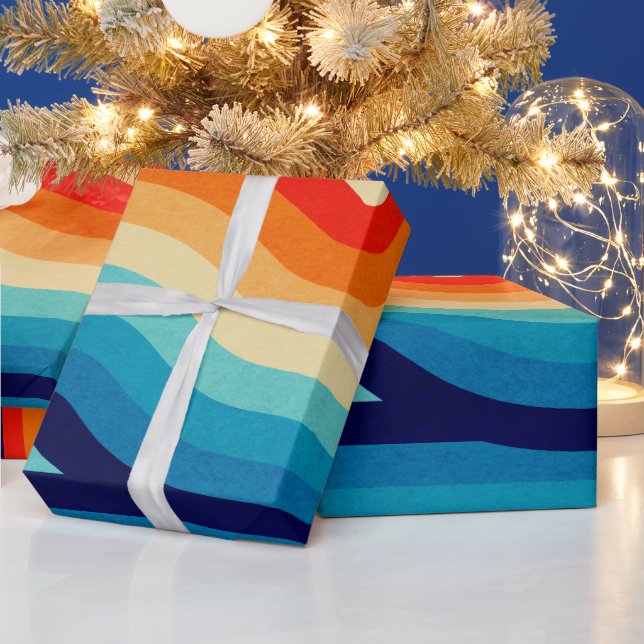Papier Cadeau 70s Double Wave (Vacances)