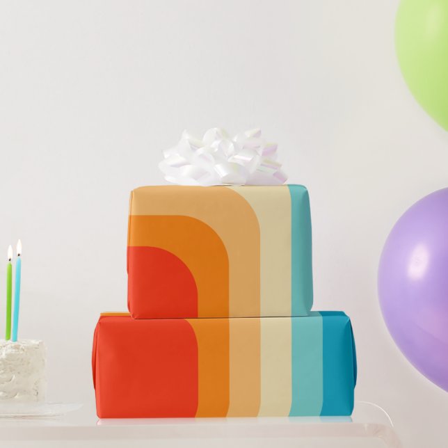 Papier Cadeau 70s Square Rainbow (Cadeaux de fête)