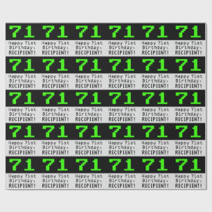 Papier Cadeau 71e anniversaire - Nerdy / Geeky Style "71" et nom