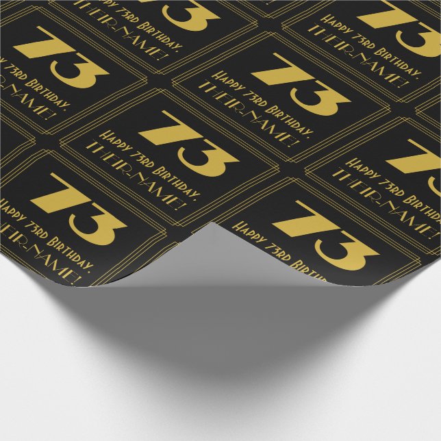 Papier Cadeau 73e anniversaire – Apparence inspirée d'Art Déco " (Coin)