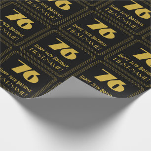Papier Cadeau 76e anniversaire – Vue inspirée de l'Art Déco "76"