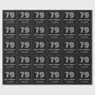 Papier Cadeau 79e anniversaire : Art Déco Inspiré Look "79" avec
