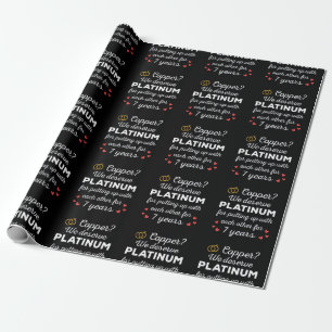 Papier Cadeau 7e anniversaire Mariage I - Couple amusant en cuiv
