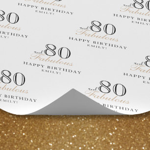 Papier Cadeau 80 ans et fabuleuse élégante femme 80e anniversair
