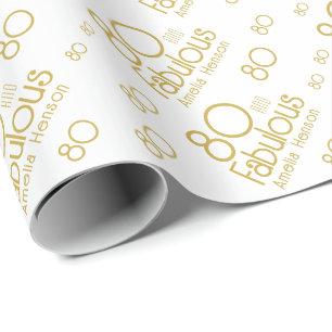 Papier Cadeau 80 ans et Fabuleux Anniversaire Moderne de 80 ans