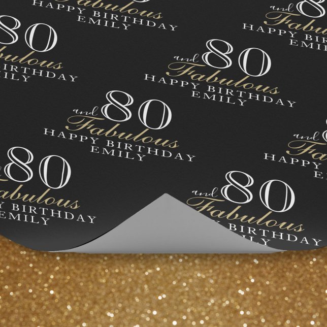 Papier Cadeau 80 ans et Fabuleux Élégant 80e Anniversaire (Créateur téléchargé)