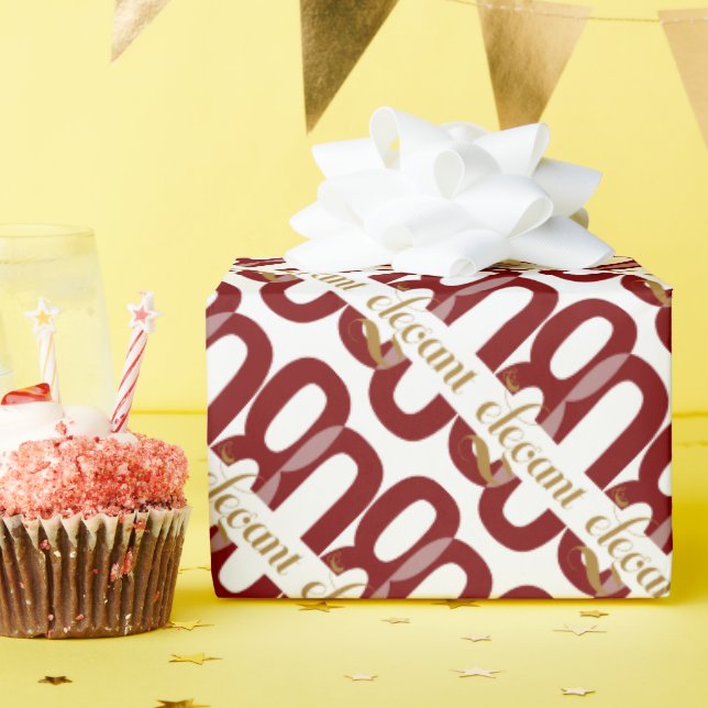 Papier Cadeau 80 et élégant 80e anniversaire Ruby Red Gift (Fête d'anniversaire)