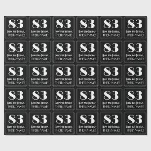 Papier Cadeau 83e anniversaire - Art Déco Inspiré Look "83", Nom