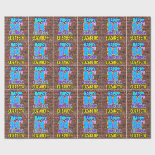 Papier Cadeau 84e anniversaire : Regard amusant inspiré du graff