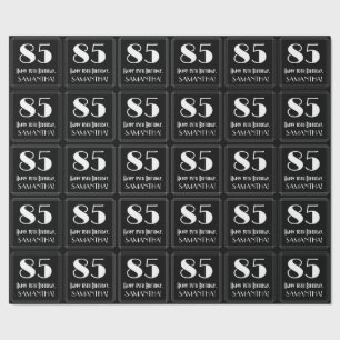 Papier Cadeau 85e anniversaire - Art Déco Inspiré Look "85", Nom