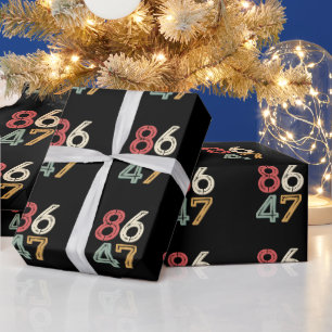 Papier Cadeau 86 47 Anti Trump Vintage années 80 Style Rétro