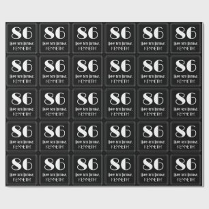 Papier Cadeau 86e anniversaire - Art Déco Inspiré Look "86", Nom