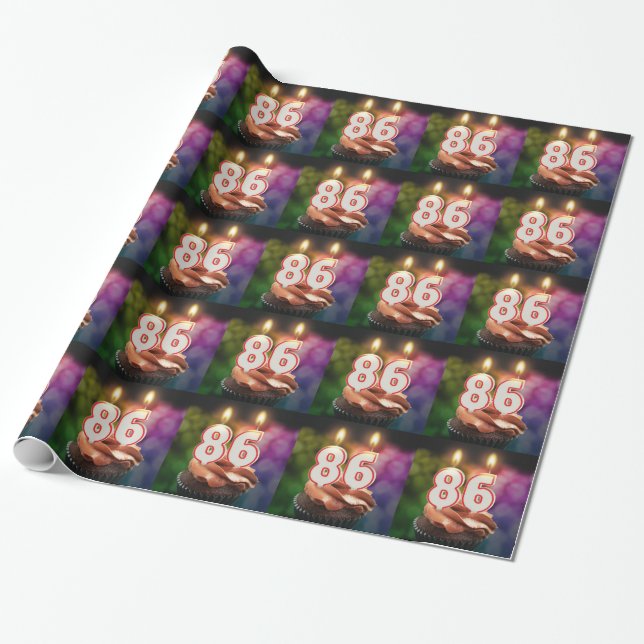Papier Cadeau 86ème anniversaire avec des bougies (Déroulé)
