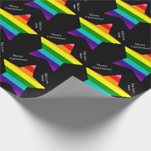Papier Cadeau 8 bandes LGBT Pride Drapeau Étoiles LGBTQ Noël Wr