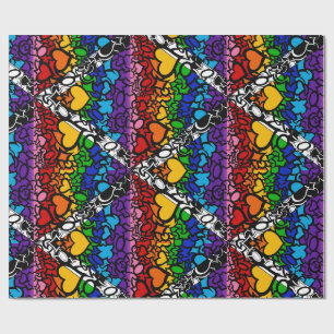 Papier Cadeau 8 traits Rainbow Queer Ally Pride Squiggle