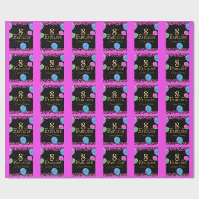 Papier Cadeau 8e anniversaire  (Plat)