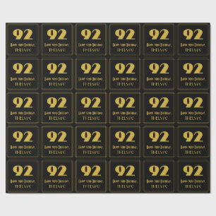 Papier Cadeau 92e anniversaire - Art Déco Inspiré Look "92" & No