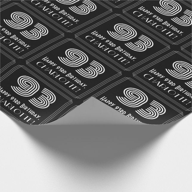 Papier Cadeau 93e anniversaire : Art Déco Inspiré Look "93" avec (Coin)