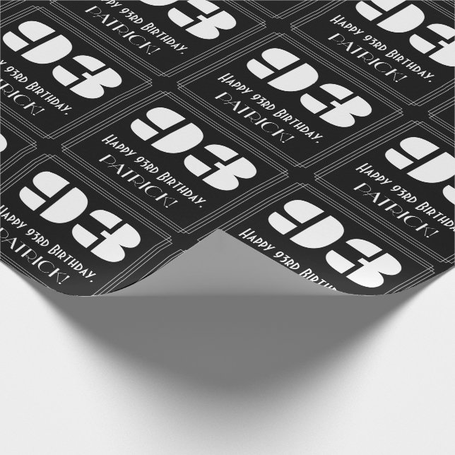 Papier Cadeau 93e anniversaire : Art Déco Inspiré Look "93" & No (Coin)