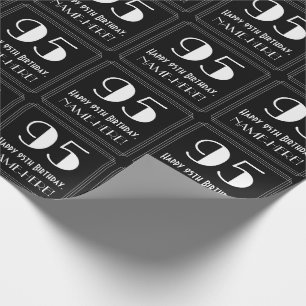 Papier Cadeau 95e anniversaire - Art Déco Inspiré Look "95", Nom