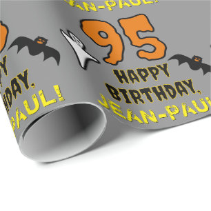 Papier Cadeau 95e anniversaire : Thème d'Halloween Éffrayant, No