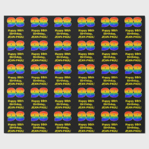 Papier Cadeau 98e anniversaire : Amusant, Arc-en-ciel coloré ins