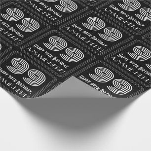 Papier Cadeau 99e anniversaire : Art Déco Inspiré Look "99" avec