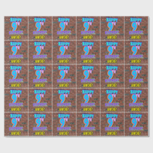 Papier Cadeau 9e anniversaire : Amusant, Graffiti urbain inspiré