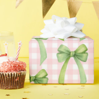 Papier cadeau à carreaux rose