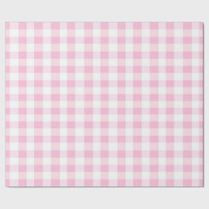 Papier cadeau à carreaux rose et blanc