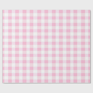 Papier cadeau à carreaux rose et blanc