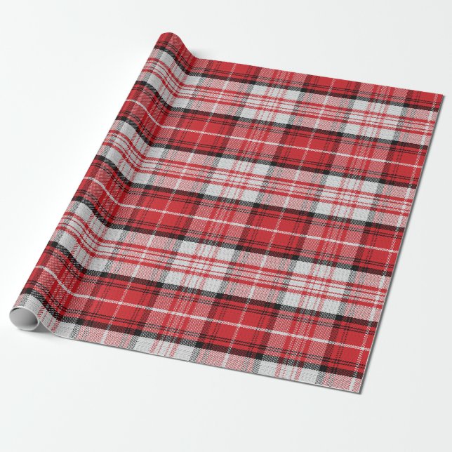 Papier cadeau à carreaux rouges (Déroulé)